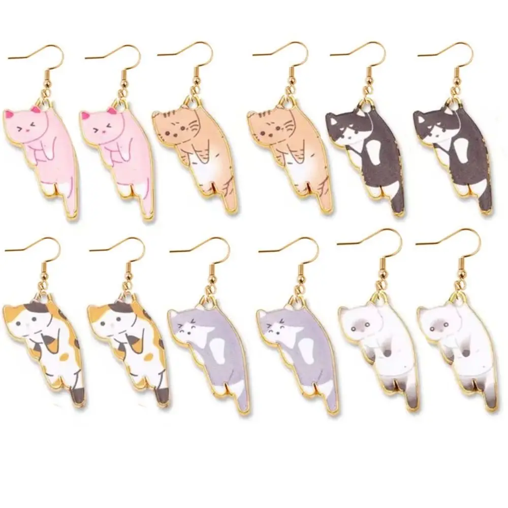 

Cute Kitten Ear Hook Cartoon Girl Cat Earrings Sweet Fresh Texture Dangle Earrings Women Fashion Jewelry Gift