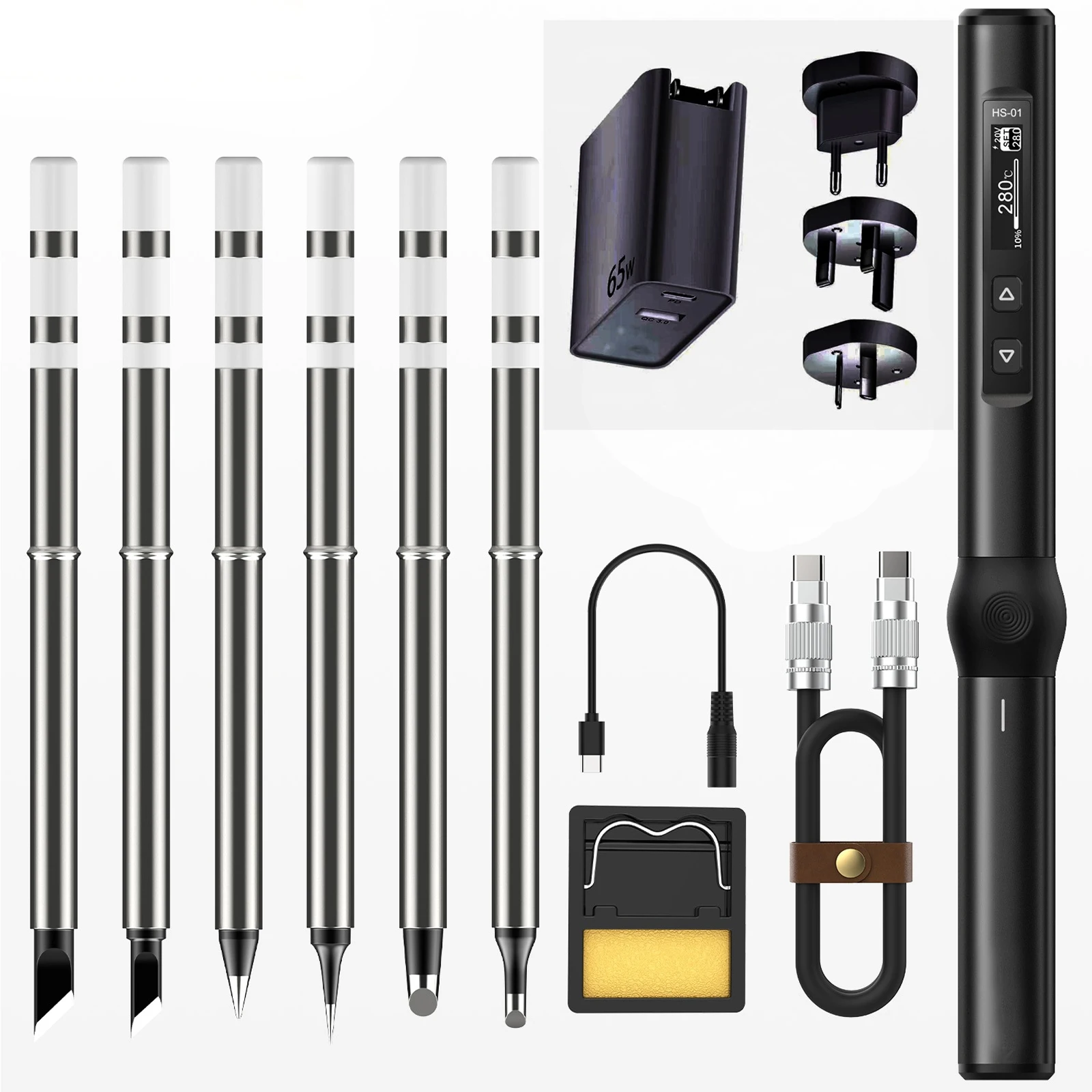 

Умный Электрический паяльник FNIRSI, 65 Вт, с регулируемой постоянной температурой и быстрым нагревом