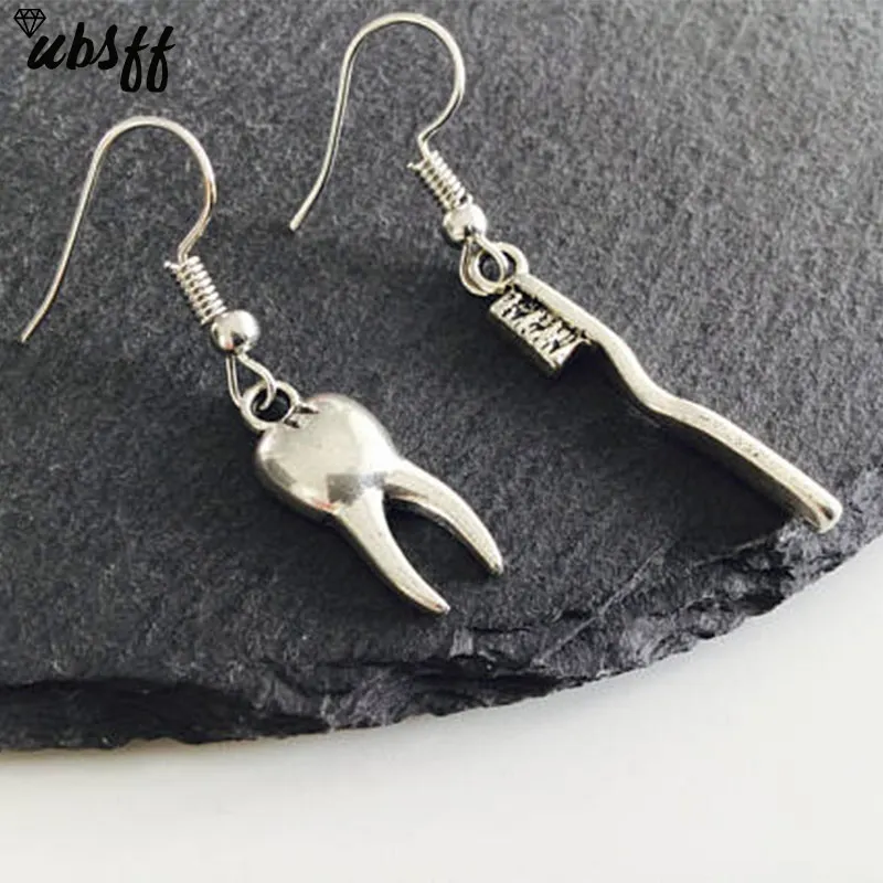 

Tooth and Toothbrush Earrings, Dental Hygienist Gift, Dentist Gift, Teeth Jewelry, Human Teeth Jewelry, Dental Assistant Gift