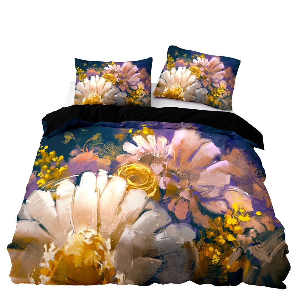 Винтажный комплект постельного белья качественный черный с пододеяльником и