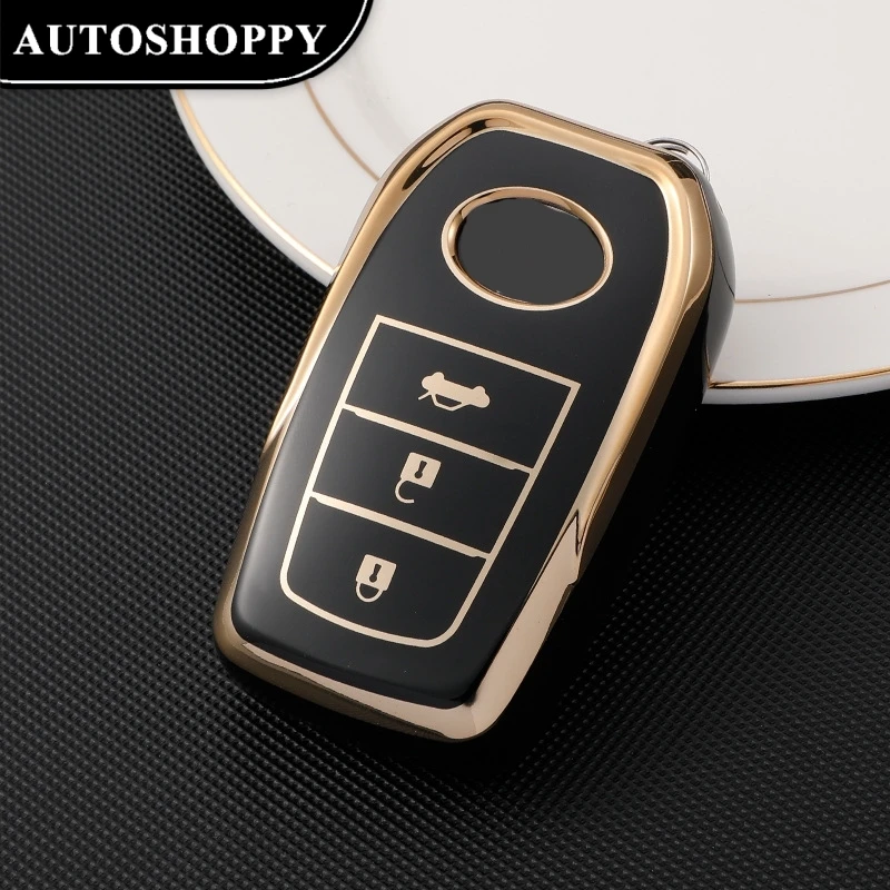 

New Fashion TPU Car Key Case Cover for Toyota Hilux Innova Rav4 Fortuner Yaris 2021 2 3 Buttons Key Case Accessories