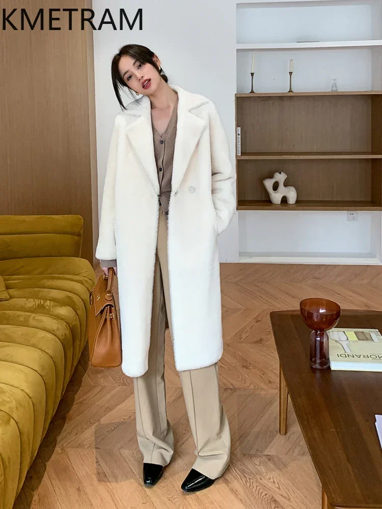 Женская шуба из натуральной мериносовой шерсти с поясом куртка натурального