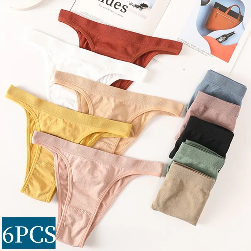 

6PCS/Set Women's Seamless Panties Sports Stretch Underwear Female Underpants High Rise Underwear Sexy Lingerie Soft Panty