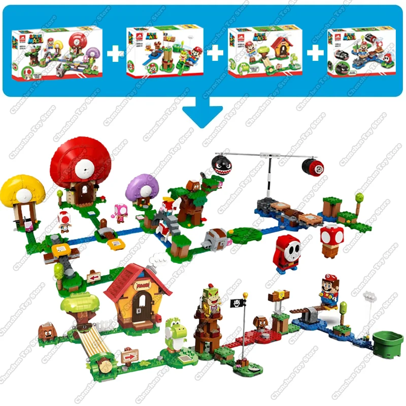 

Super Mario Bros Adventures Series Model Building Blocks Luigi Yoshi Bricks Toys Combination Kits Set Figures Compatible 71360