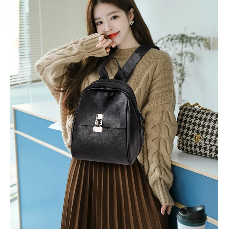 

Корейский модный трендовый рюкзак, роскошная дизайнерская сумка, Женская Повседневная винтажная сумка из натуральной кожи для леди, Женская дорожная сумка