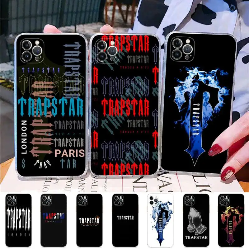 

Fashion luxury T-Trapstar Logo Phone Case For iPhone 14 11 12 13 Mini Pro XS Max Cover 6 7 8 Plus X XR SE 2020 Funda Shell
