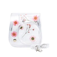 transparent camera bag carrying pvc portable travel case storage with shoulder strap cover protector small fit for instax mini 8