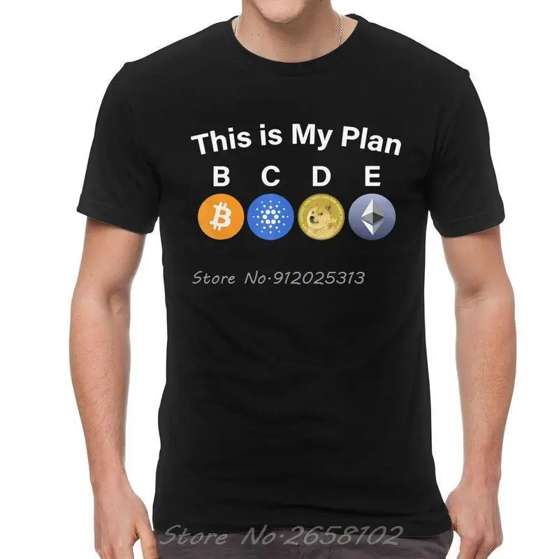 This Is My Plan Bitcoin Cardano Dogecoin Ethereum T Shirts Men Short Sleeve Cotton T-shirts ADA BTC Tee Tops Streetwear Tshirts