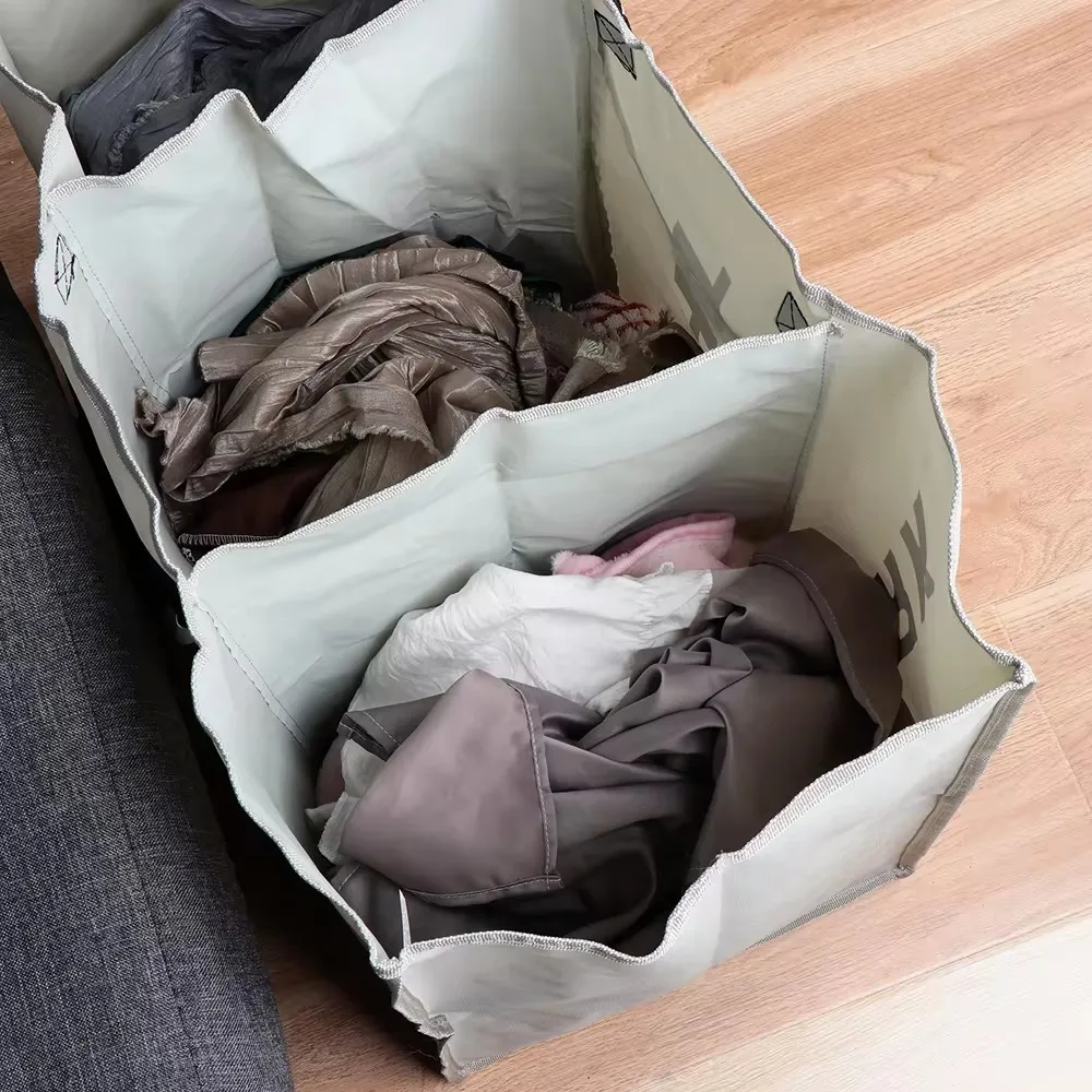 Складная Корзина Для Белья С 3 Отделениями Водонепроницаемая Ткань Оксфорд