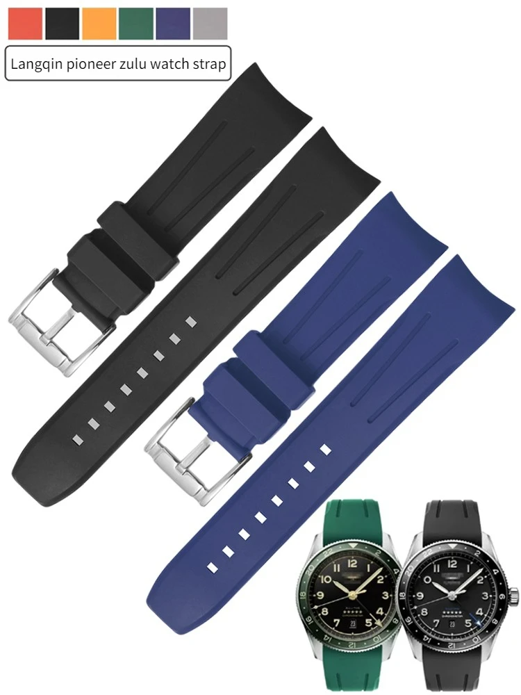 Enxi Fluororubber Watch Strap Is Suitable for L-ongines Pioneer Z-ulu Master Comcast I-W-C R-olex Chain