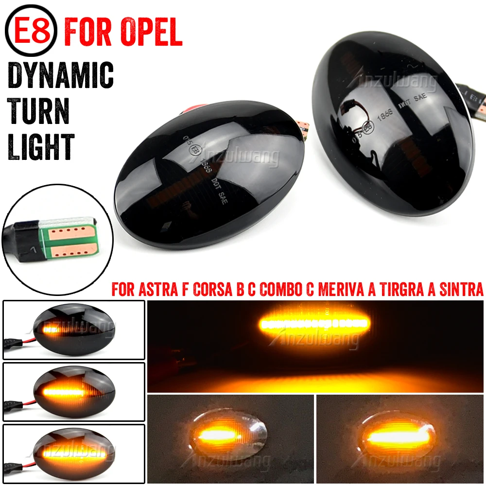 

2Pcs Car Dynamic LED Side Marker Light Indicator Repeater Lamp For Opel Astra F Meriva A Corsa C B Combo C B Sintra Tigra A Vita