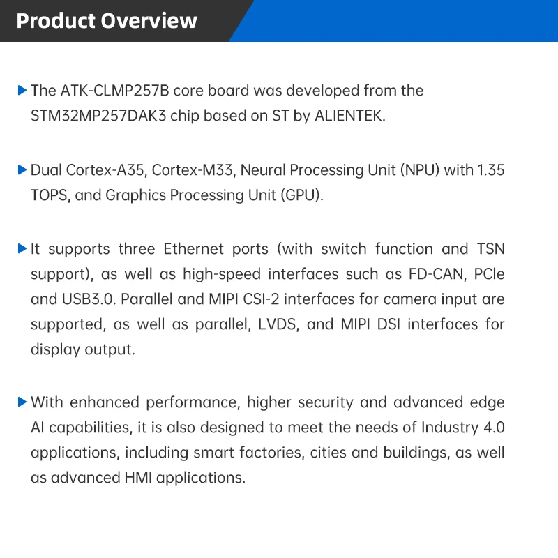 Фото ALIENTEK STM32 MP257 Основная плата ARM Встроенная Linux Heterocore A35 и M33 AI Промышленное управление Автоматизация Умный дом №2