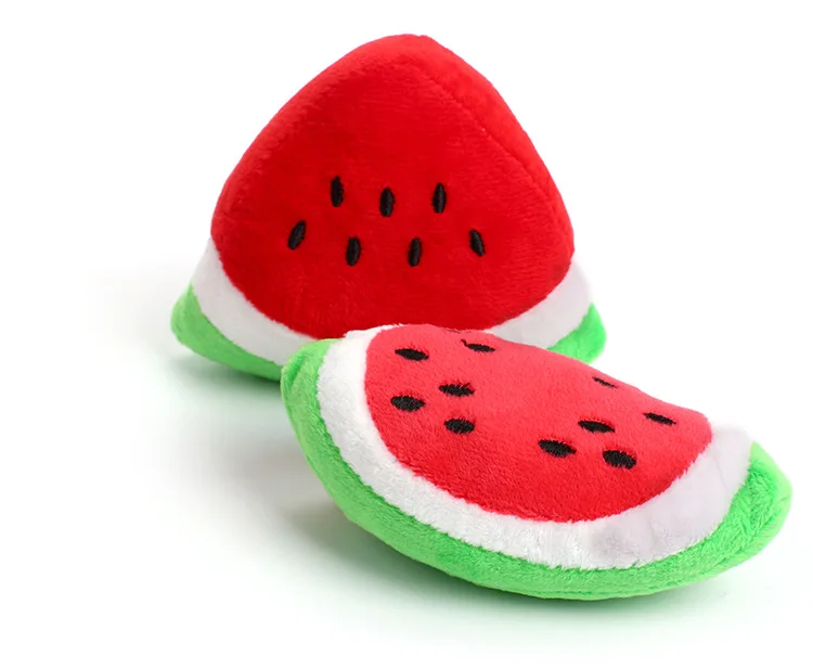 12cm Chew Squeaker Squeaky Plush Sound Fruits Vegetables Feeding Toys Carrot Banana Star Cloud Strawberry Stuffed Dolls - купить по