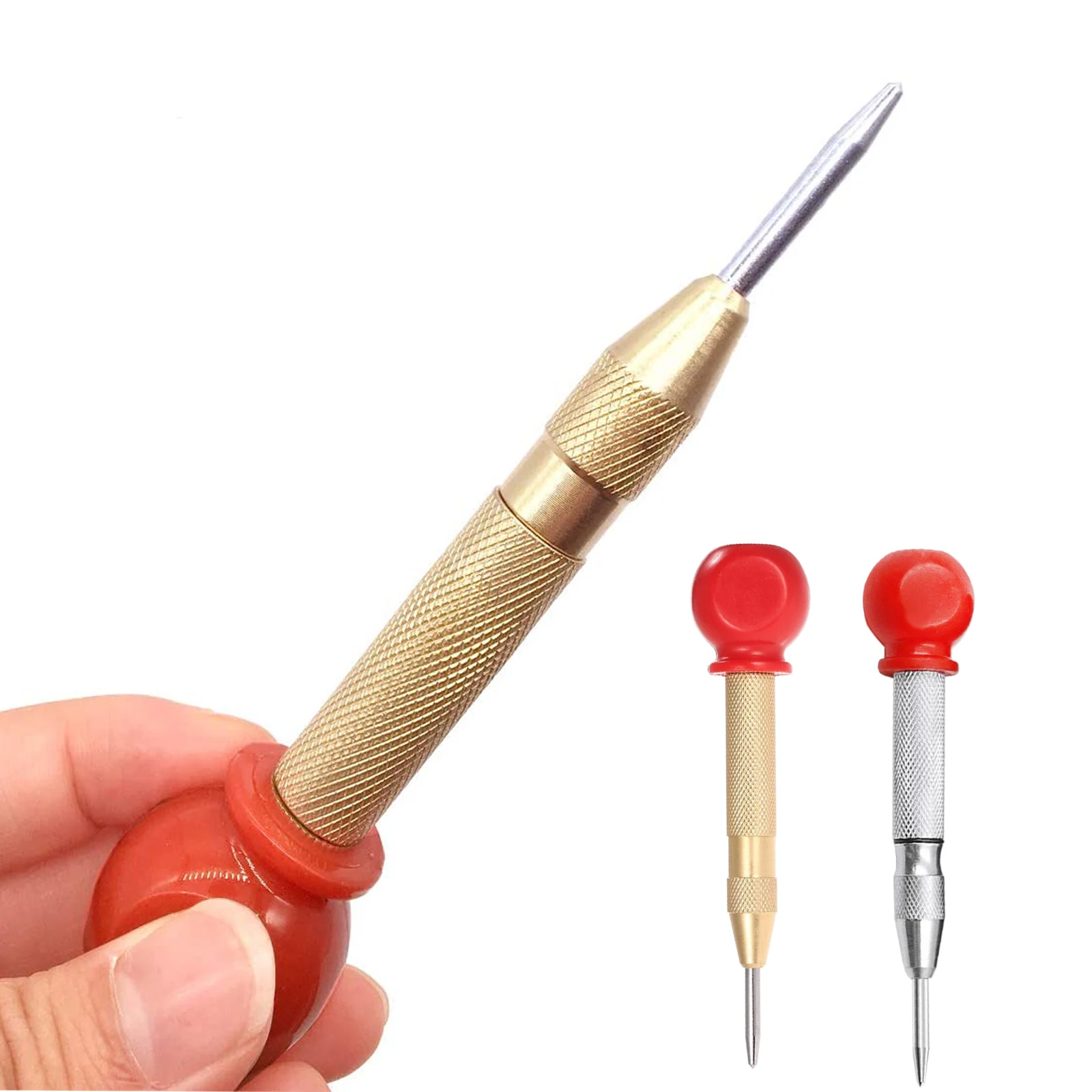 

Automatic Center Pin Punch Spring Marking Holes Tool Wood Press Dent Marker Woodworking Tools For Kerner Center Punch Drill