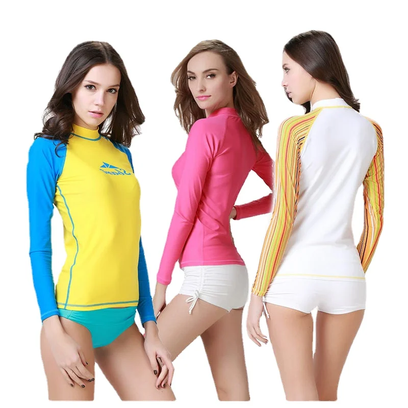 SBART женские рубашки с длинным рукавом Rashguard из лайкры для серфинга топ плавания