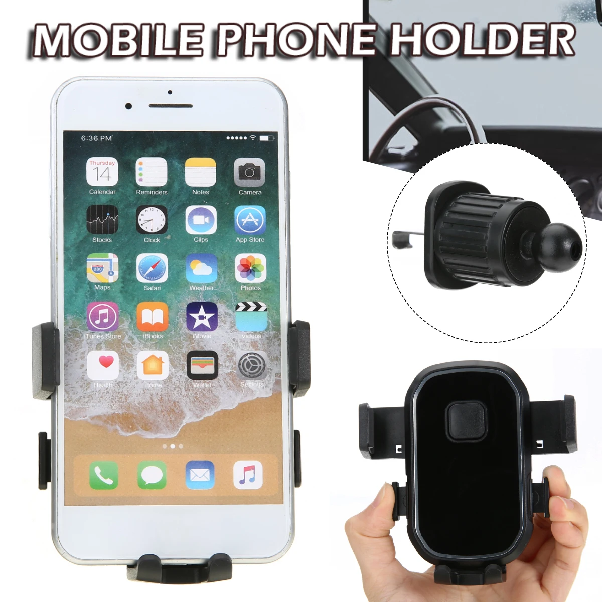 

New 1pc Universal Car Air Vent Phone Holder Portable Automobile Mount Mobile Phones Bracket Cars Navigation Holders