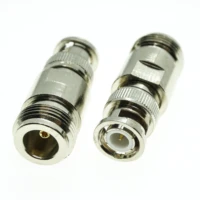 1x bnc to n cable connector socket brooches q9 bnc male jack to n female plug nickel plated brass straight coaxial rf adapters