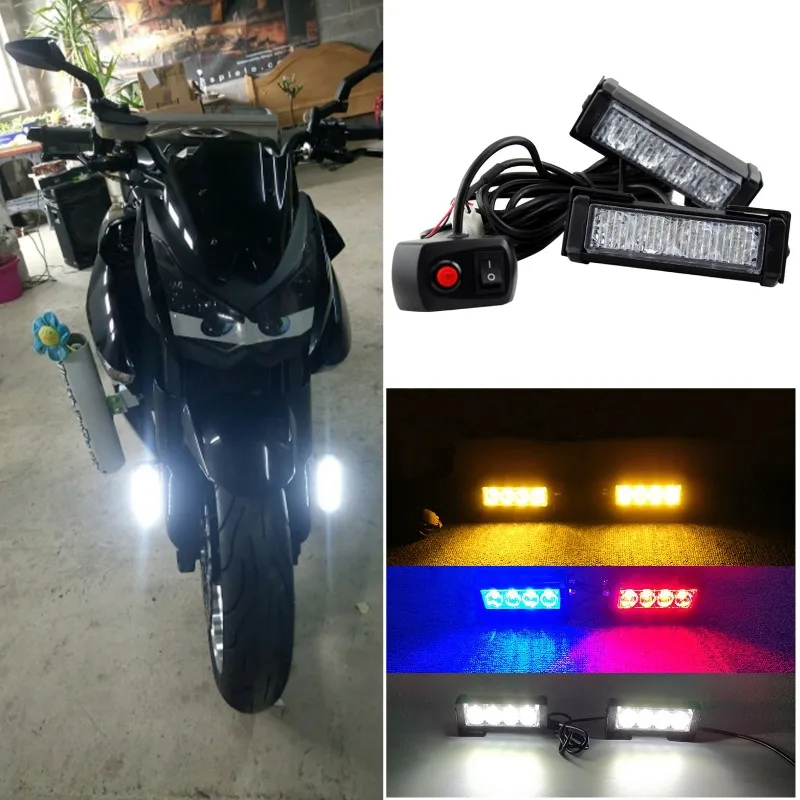 

12v 8W Motorcycle signal light Moto Led strobe warning flash fog light Drl driving Racing Sport motorcycle blinker Signal lamp