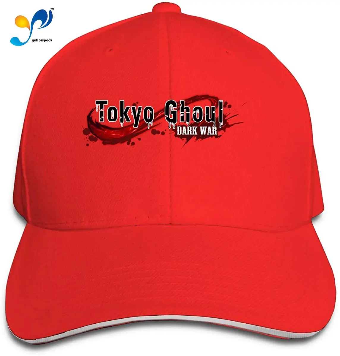 

Tokyo Ghoul Anime Hip Hop Baseball Cap Golf Trucker Baseball Cap Adjustable Peaked Sandwich Hat Black Unisex Casquette White