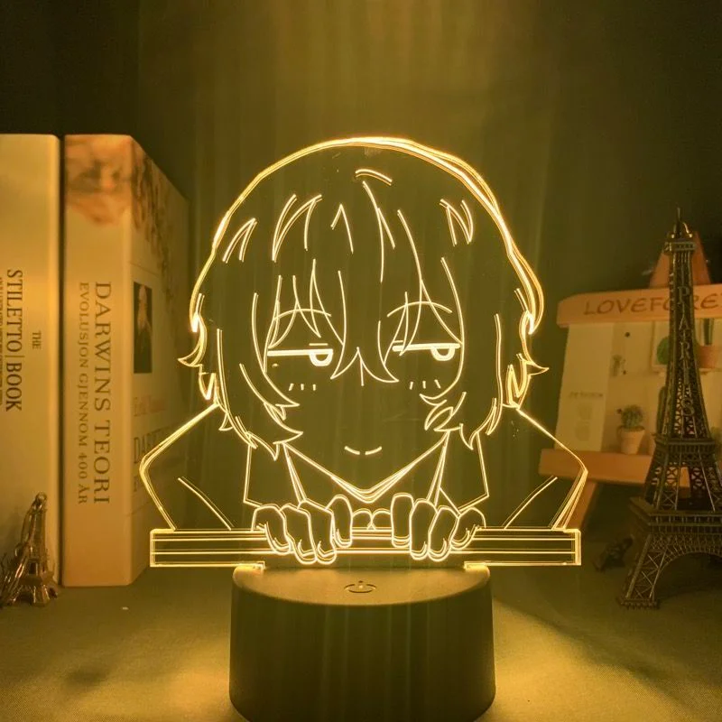

Bungo Stray Dogs 3D Night Light Nakajima Atsushi Dazai Osamu Acrylic Stand Light Kawaii Bedside Ornament Collection Friend Gift