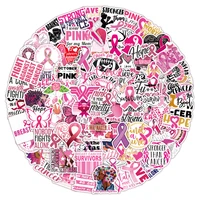 1050100pcs breast cancer awareness stickers pink ribbon vinyl waterproof decal for women phone laptop water bottle sticker