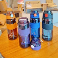 520ml,720ml,920ml Sports Water Bottle Plastic Portable Water Cup With Scale Tea Infuser Travel Outdoor Gym School Drink Bottle