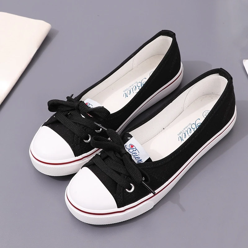 Women's Shoes Ballet Flats Loafers Casual Breathable Ladies Flats Slip on Fashion Canvas Shoes Female Low Shallow Mouth Footwear