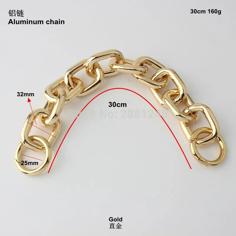 32mm High Quality Thick Aluminum Chain Bags Strap Bag Parts DIY Handles Easy Matching Accessory  Fashion Shoulder Strap