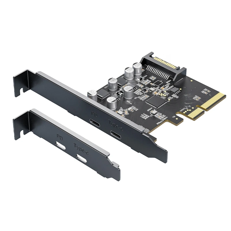 

PCIE to USB 3.2 Card 20Gb Bandwidth 2-Port ( Type C 3.2 + PD20W ) Converter PCIE Splitter for Windows7/8/XP Linux MacOS DXAC