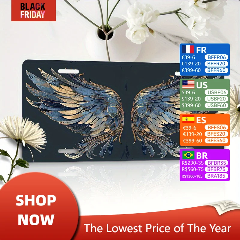 Алюминиевый водонепроницаемый номерной знак с элегантным дизайном крыльев