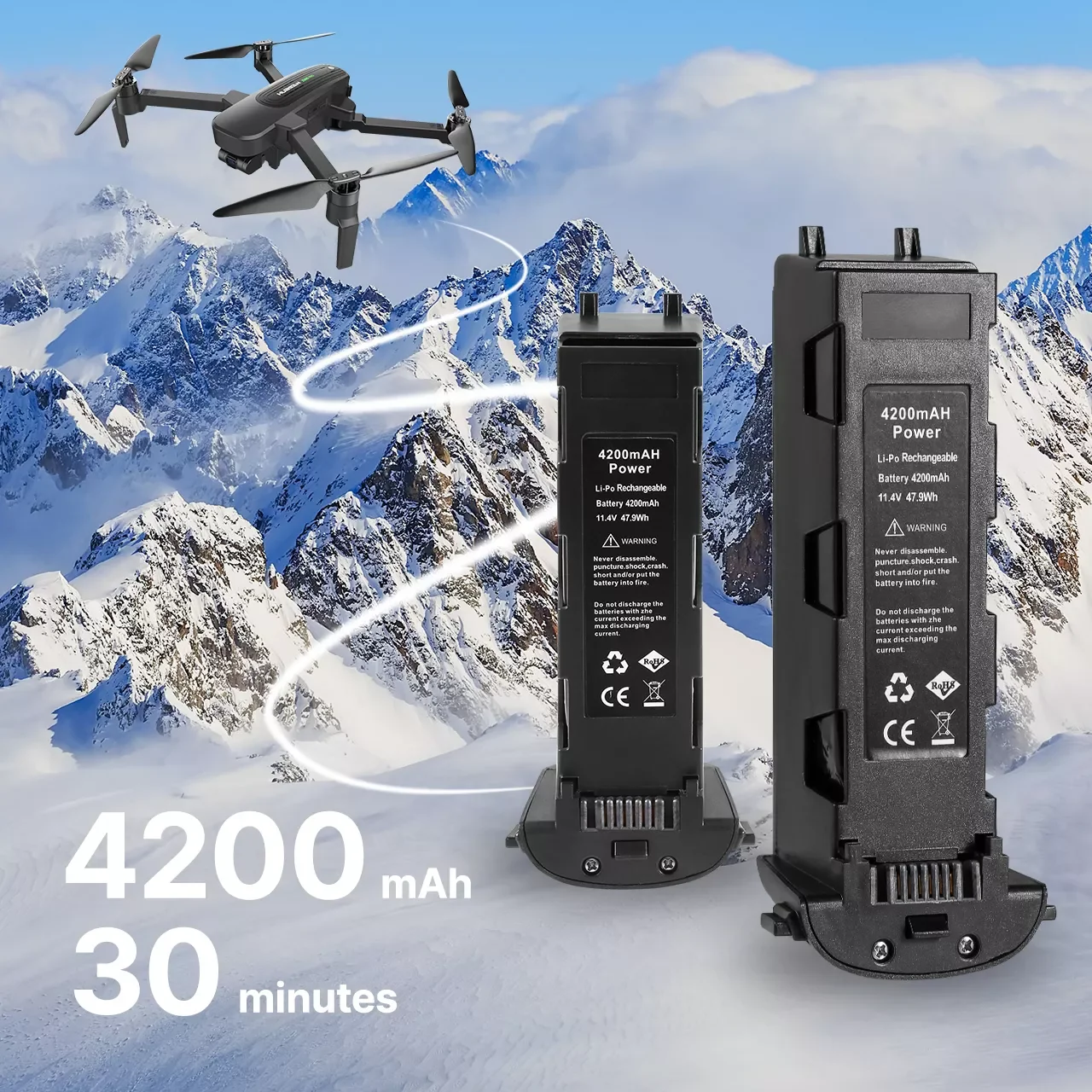 1 шт., аккумулятор 4200 мАч для квадрокоптера Hubsan H117S Zino, GPS, 11,4 в