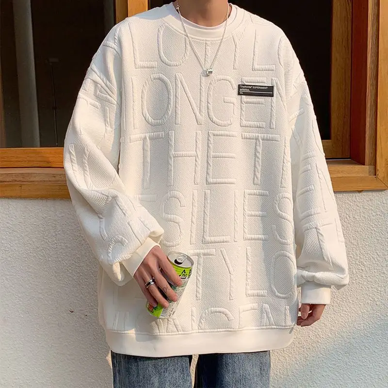 

Свитшот мужской однотонный, модная уличная одежда в Корейском стиле, Топ с длинным рукавом, пуловер в стиле Харадзюку, худи, одежда для пар, весна-осень