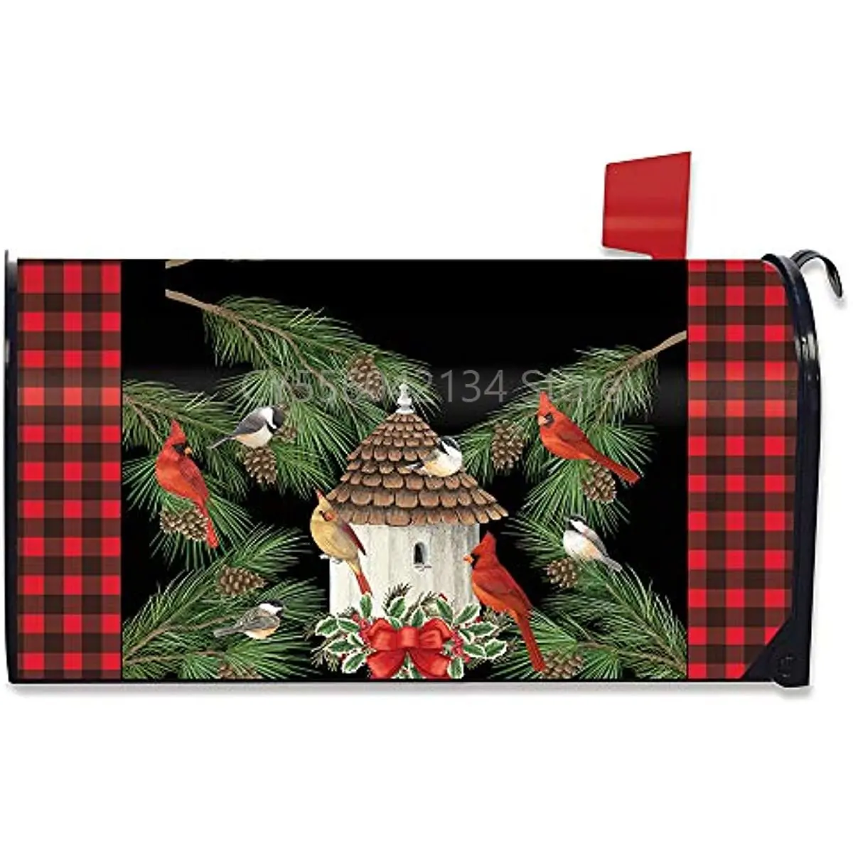 

Holiday Bird Gathering Magnetic Mailbox Cover Birdhouse Standard