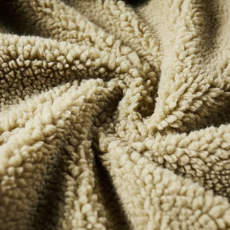 Faux Lamb Wool Short Jacket Men's Winter Thickened Fur Collar Plus Fleece Tooling Pilot Cotton Jacket Winter Jacket Men