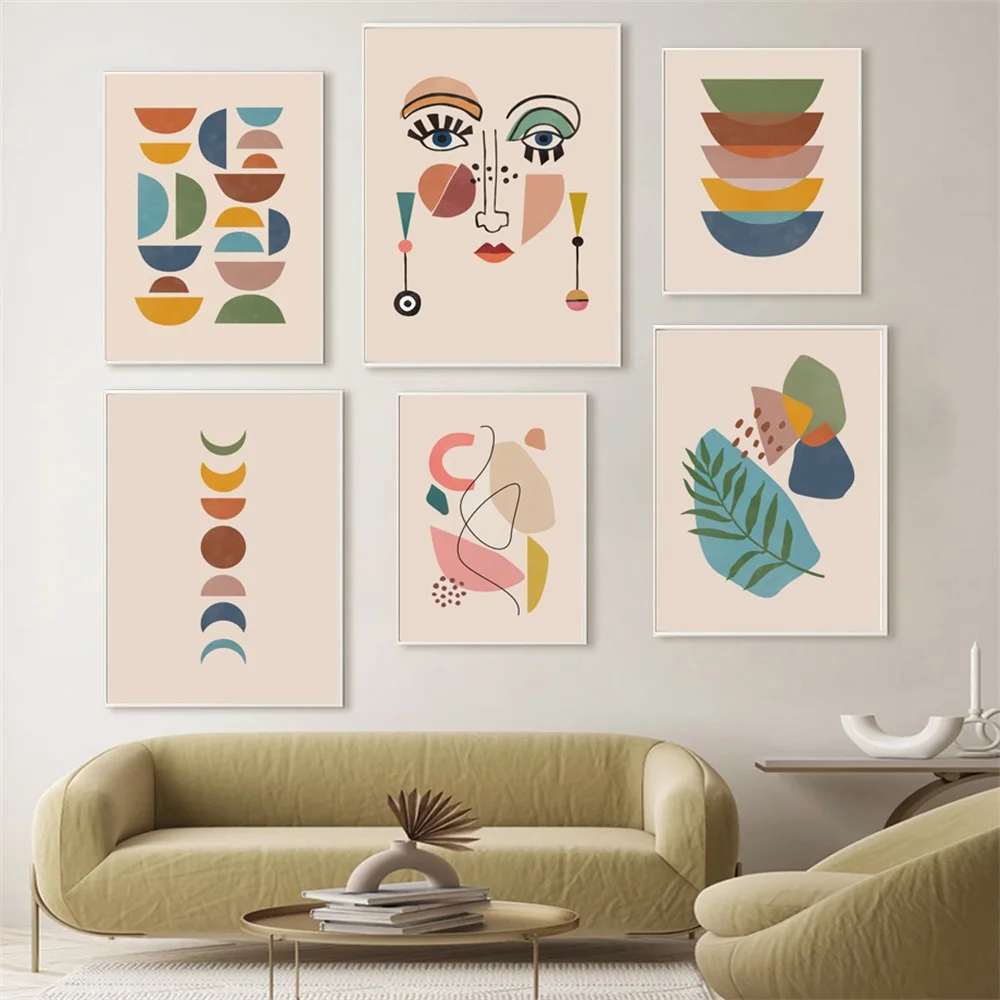 

Abstract Geometric Vase Leaf Posters And Print Nordic Wall Art Canvas Painting Prints Wall Pictures Living Room Home Decoration