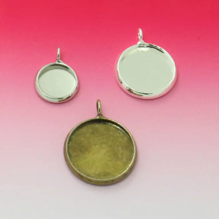 

20pcs Stainless Steel Pendant Settings Cabochon Base Bezel Trays Blank Fit 10mm Cabochons Cameo DIY Jewelry Making Accessories