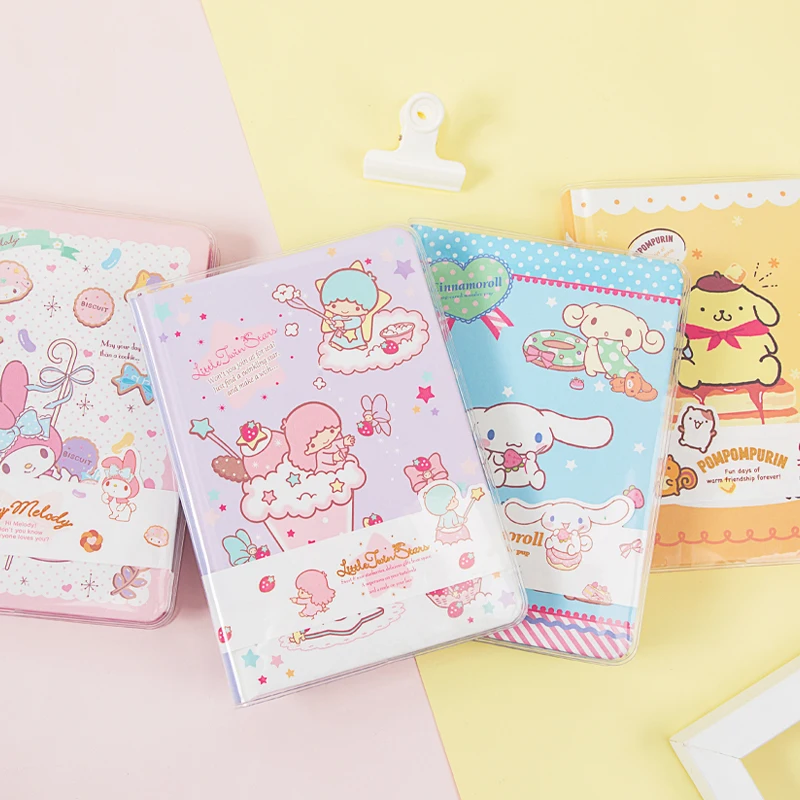 Sanrio B6 Hard Cover Cartoon Cover Color Inner Page Mymelody Cinnamoroll Transparent Book Cover Notebook Kawaii Anime Girl Gift