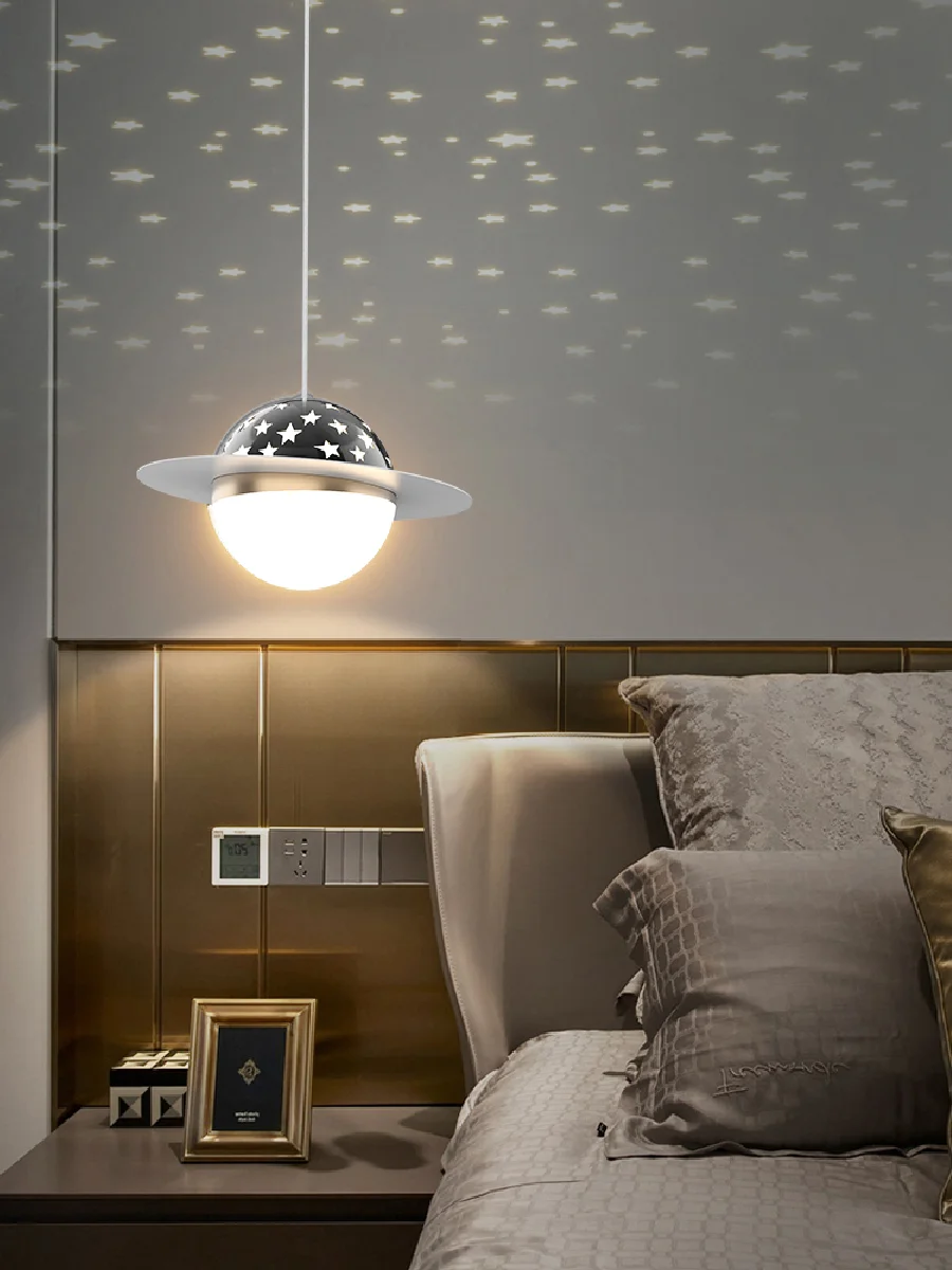 

Bedroom bedside table chandelier atmosphere sense room light small window single head mini long line small chandelier