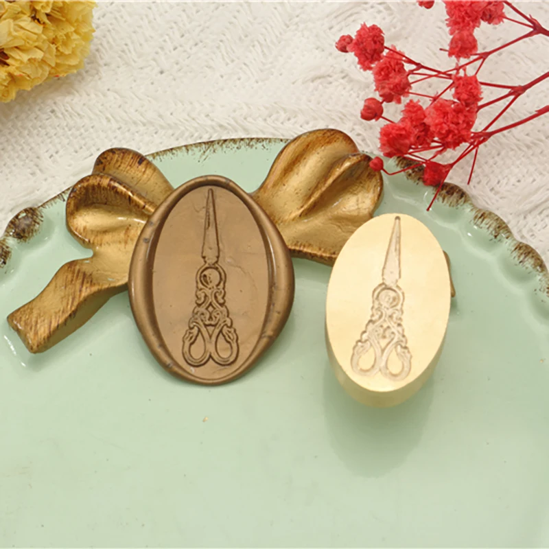 Штамп в стиле ретро с ножницами винтажные ножницы для почтовых отправлений