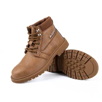 leather comfortable high top ankle boots anti smashing anti piercing outdoor work safety shoes