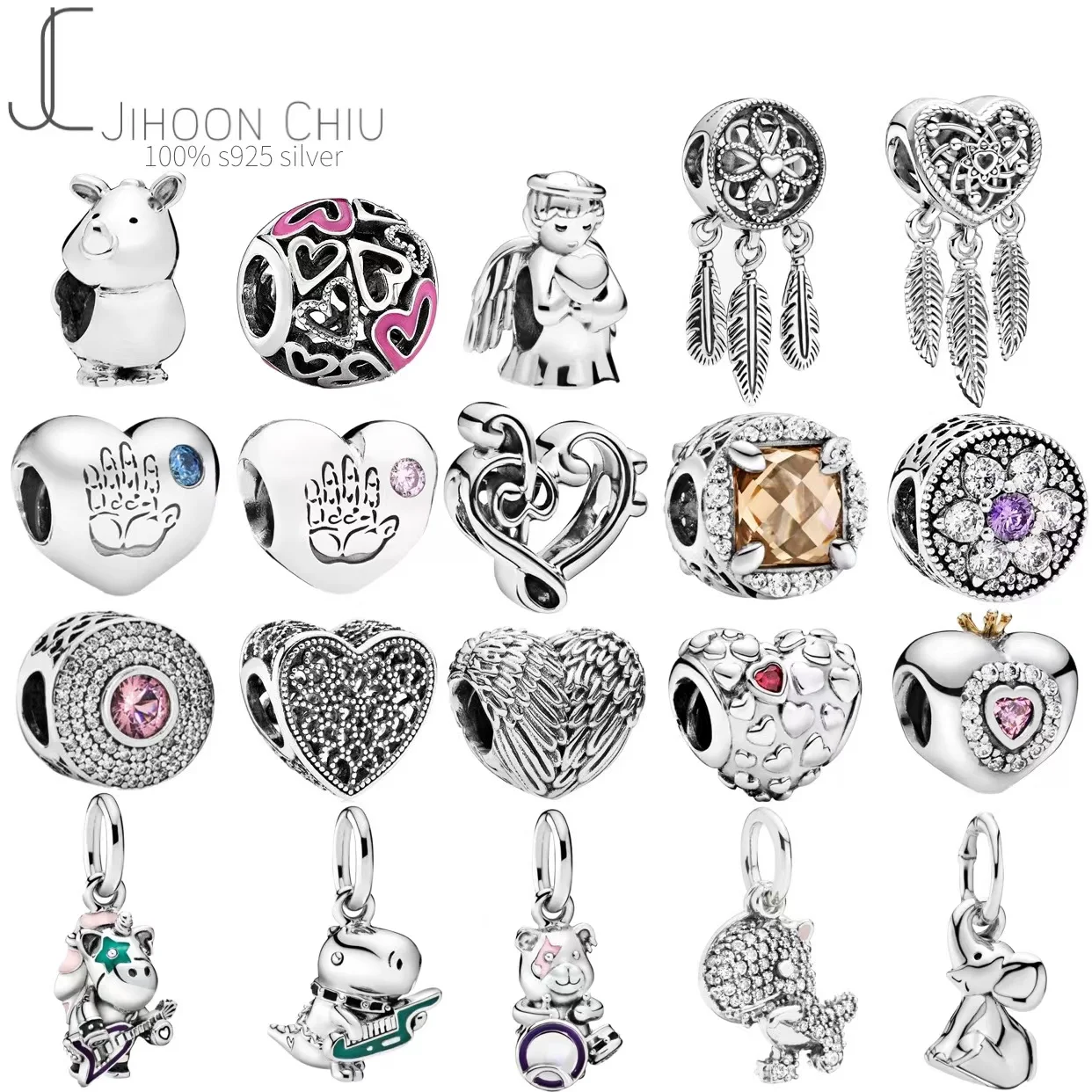 

Женские бусины-подвески из серебра 100% пробы с мультяшными животными