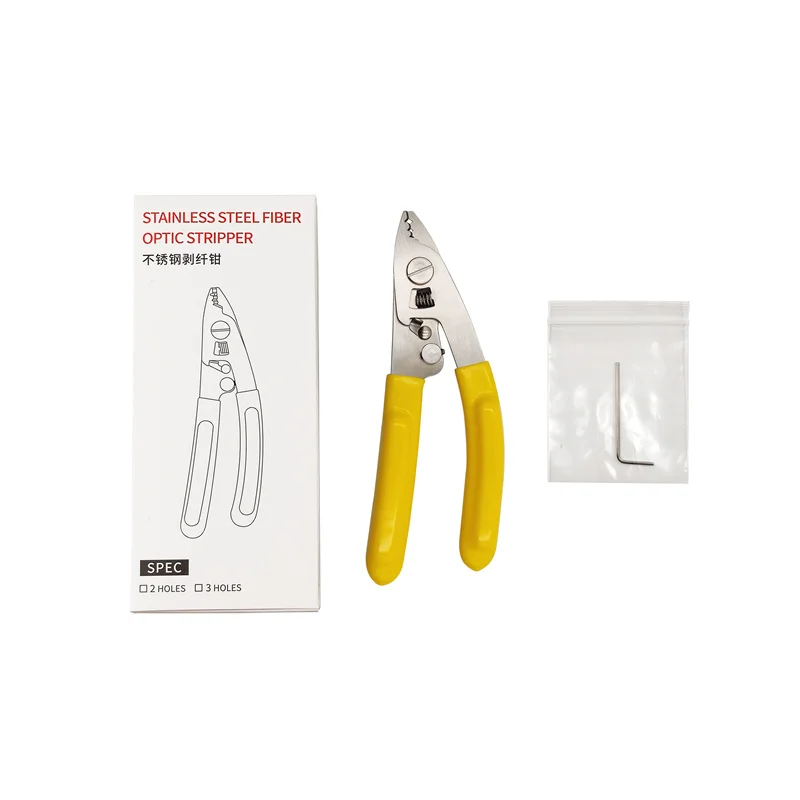 Professional Fiber Optic Tool Stripper HY33 Stainless Steel Fiber Optic Stripper 3 Holes Drop Cable Stripper