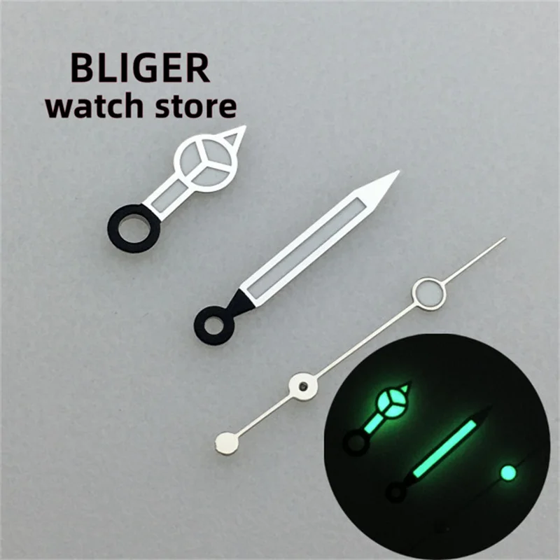 BLIGER New Watch Mercedes-Benz pointer Silver Black hand suitable for NH34 NH35 NH36 NH37 NH38 NH39 movement luminous