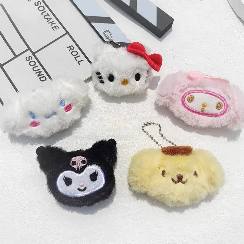 Sanrio Plush KeyChain Purse Bag Hello Kitty Doll keyring Anime Stuffed Backpack Pendant Melody Cinnamoroll Cute Wallet Girl Toy