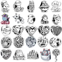 hot selling silver color animal dumbo heart pendant beads suitable for original 925 pandora bracelet pendant necklace jewelry