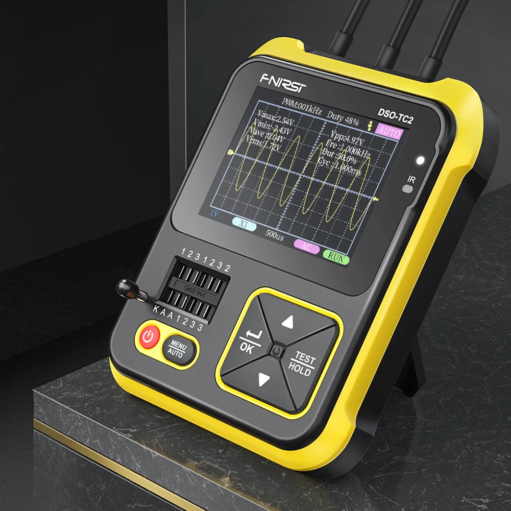 ABS Handheld Digital Oscilloscope 2in1 Multifunctional Transistor Tester DIY Electronic Components Detection