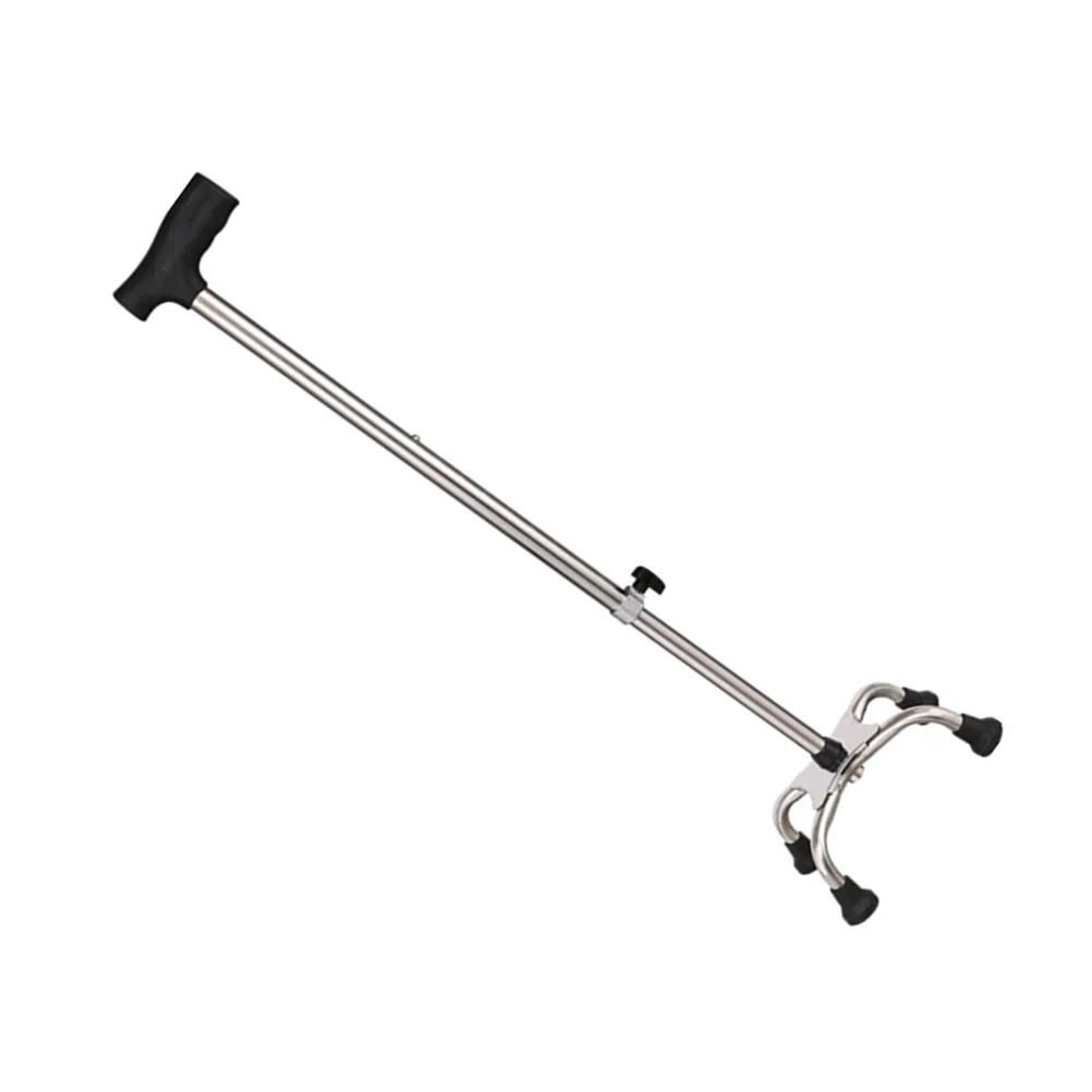 

1Pc Stainless Steel Four - Legged Crutches Can Adjust The Height Of Medical Patients Elbow Walker(Silver) Muleta