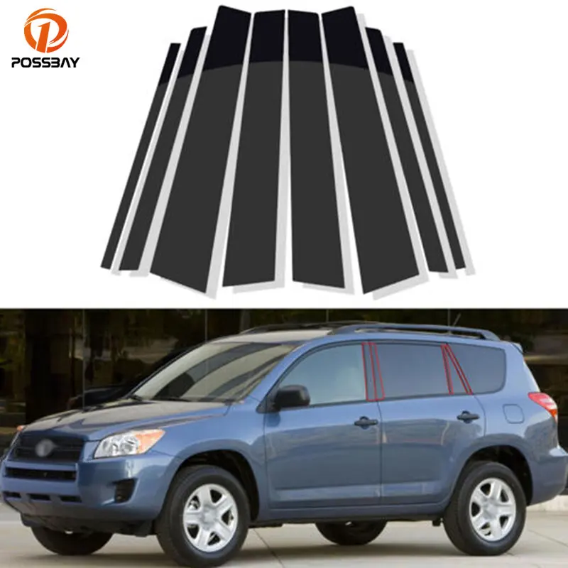 

8 шт. автомобильные столбы для Toyota RAV4 XA30 Vanguard 2006 2007 2008 2009 2010 2011 2012 Стикеры для отделки дверей и окон автомобильный Стайлинг