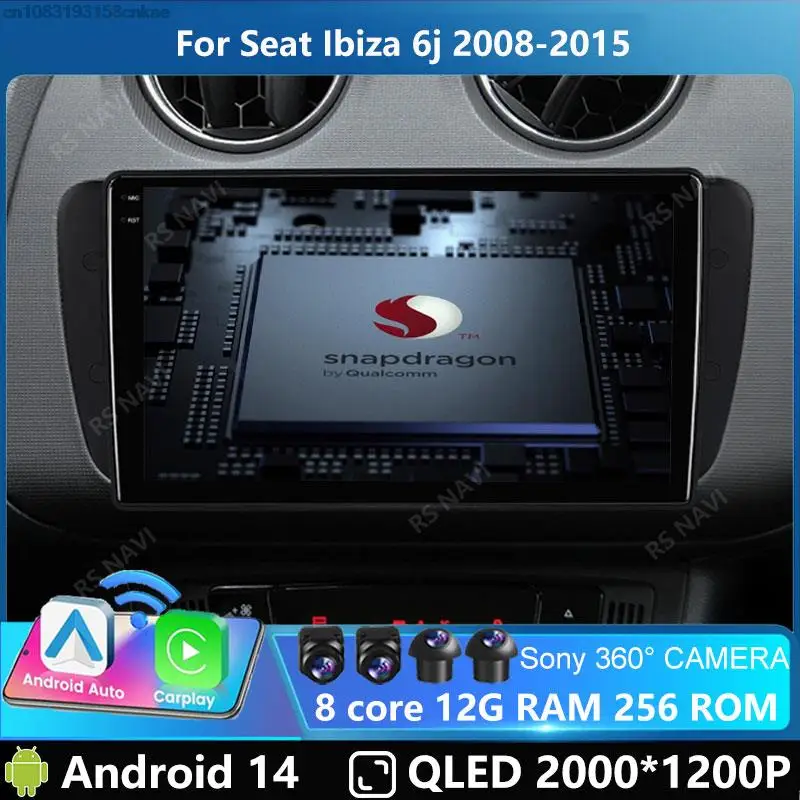 9-дюймовый Android 14 автомобильный радиоприемник для Seat Ibiza MK4 6J 2009-2013 мультимедийный