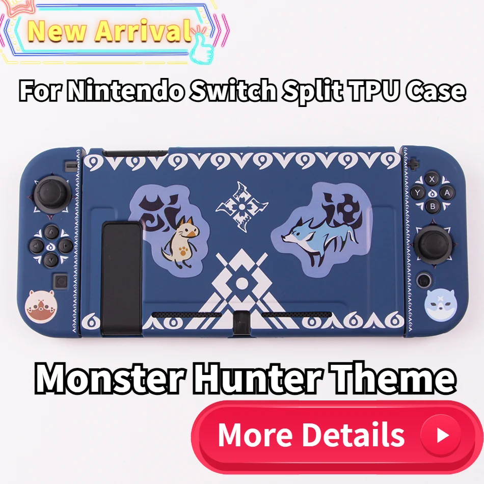 

Для Nintendo Switch Kit, переключатель Monster Hunter RISE Storage TPU, полностью разделенный игровой протектор, джойсон, контроллер, чехол, крышка для большого па...